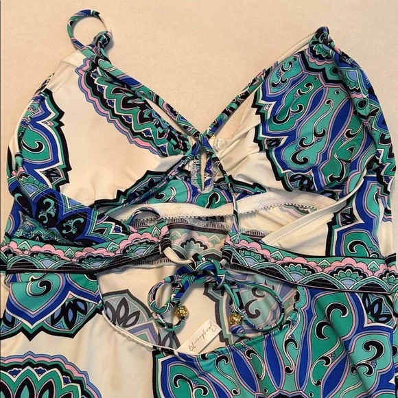 Sunshine 79 Women's Mellow Medallion Blue/Teal/White Swimsuit Coverup Size Small - Picture 11 of 12